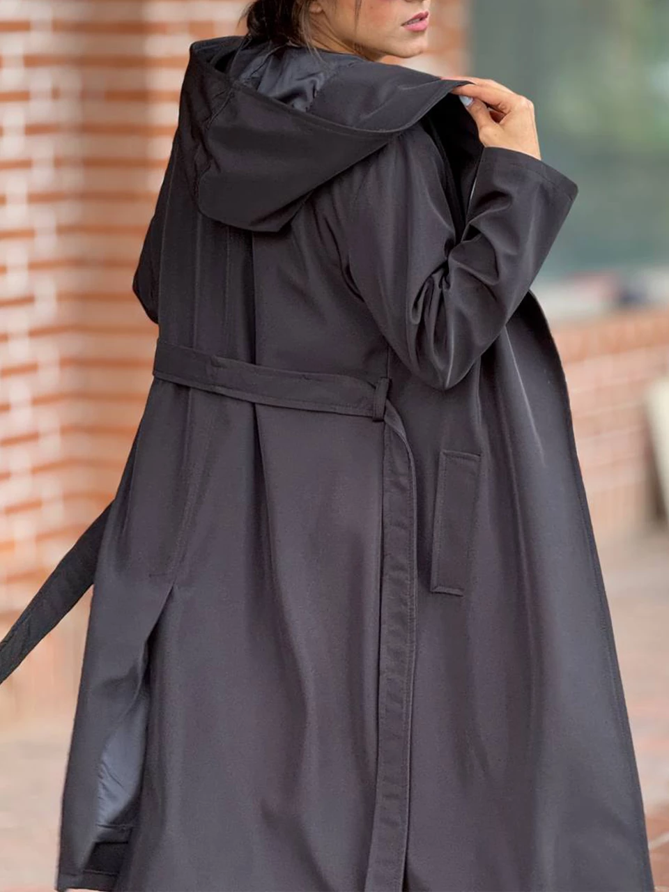 بارانی لانگ 71225 سانتانا جلو باز کلاهدار RY