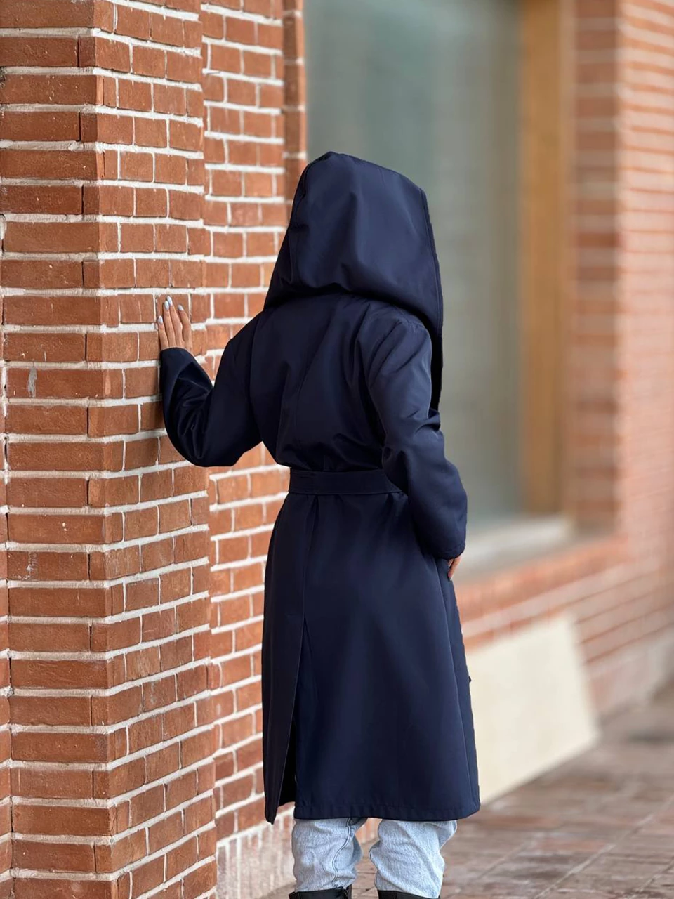 بارانی لانگ 71225 سانتانا جلو باز کلاهدار RY