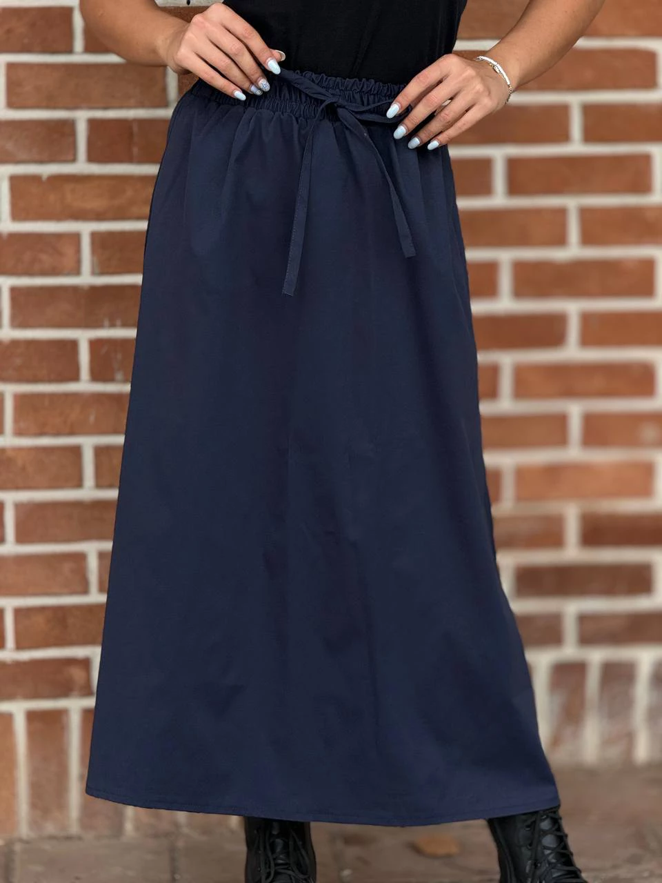 دامن پارچه ای لانگ 1303 پارکا کمرکش RY