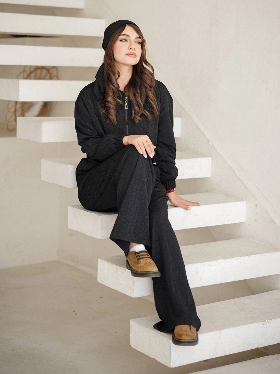 ست بامبر و شلوار بگ پاییزه 71228 پفکی RY