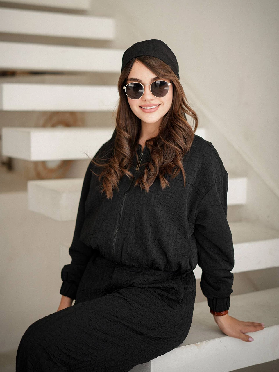 ست بامبر و شلوار بگ پاییزه 71228 پفکی RY