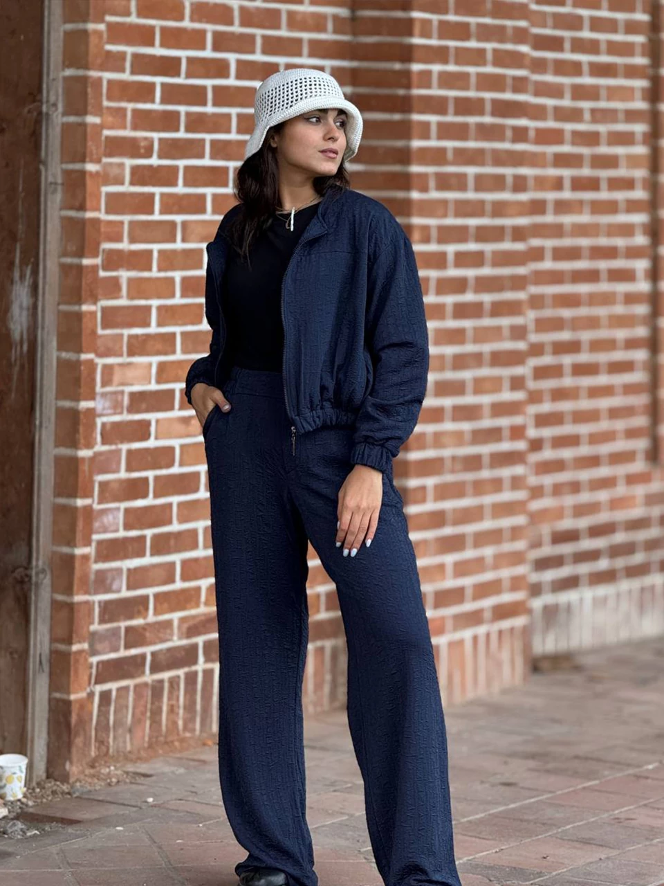 ست بامبر و شلوار بگ پاییزه 71228 پفکی RY