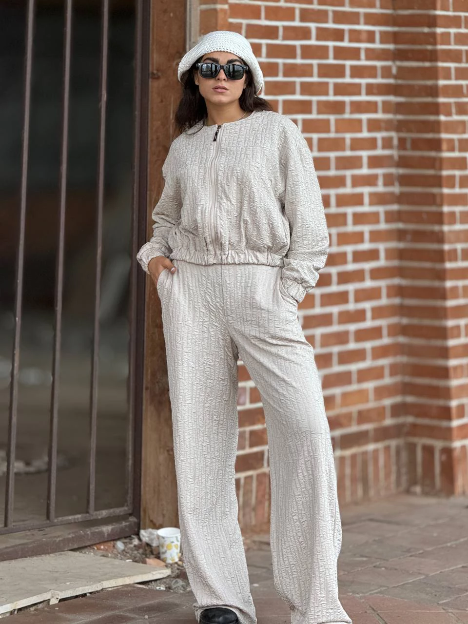 ست بامبر و شلوار بگ پاییزه 71228 پفکی RY