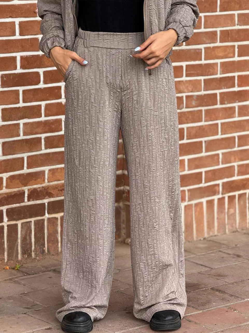 ست بامبر و شلوار بگ پاییزه 71228 پفکی RY