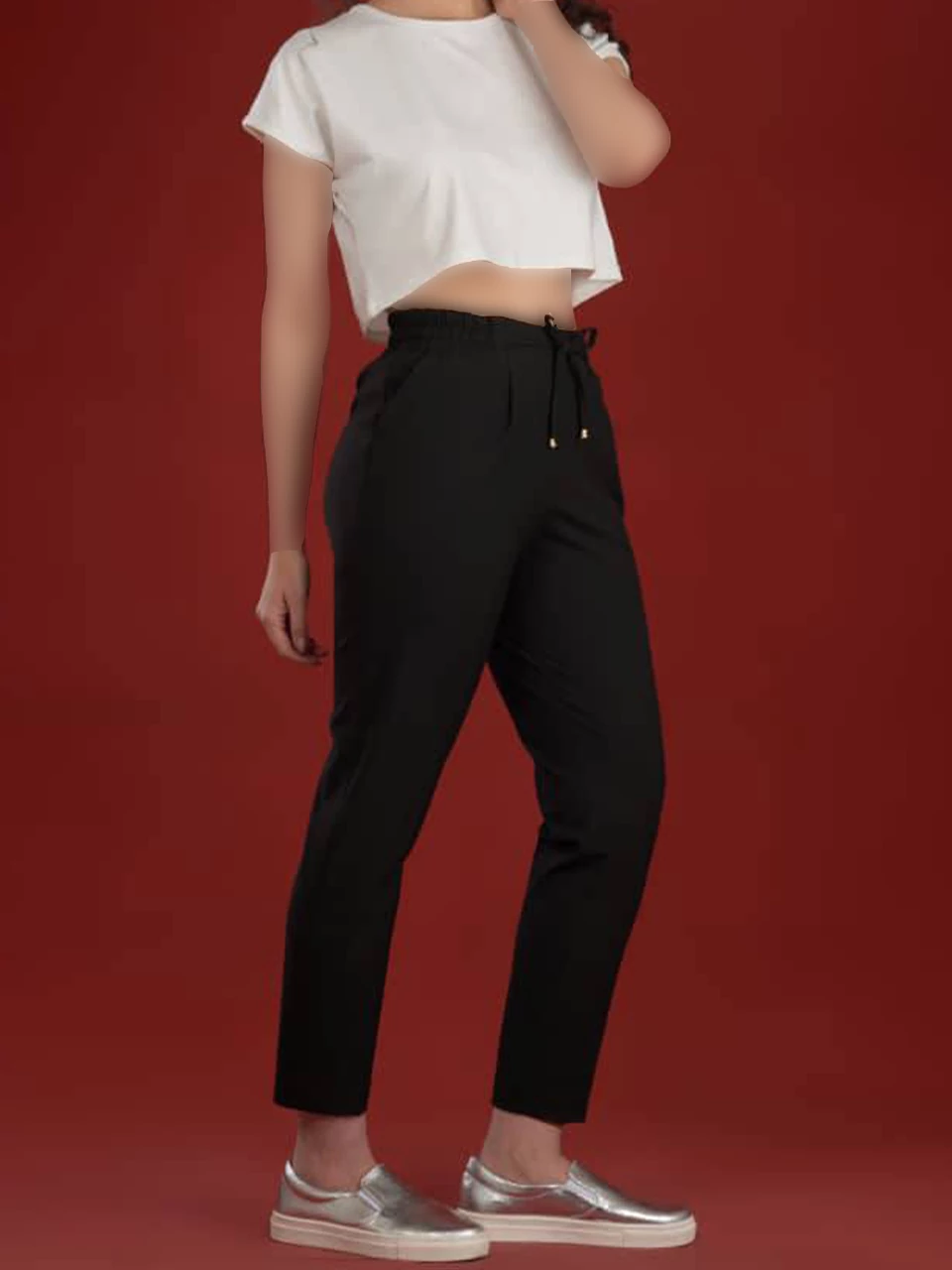 شلوار پارچه ای مام فیت 905 کمرکش بزیاق BY