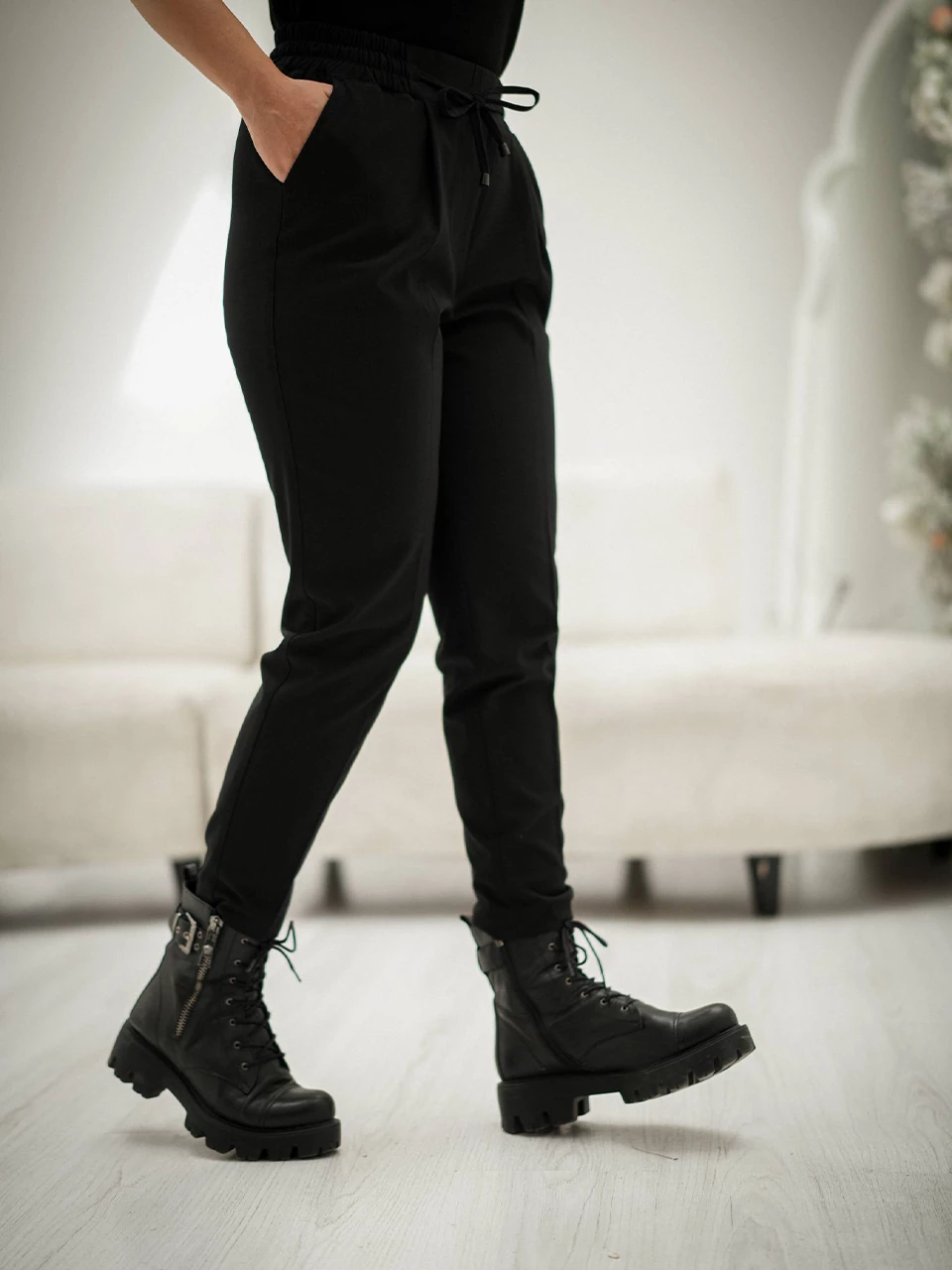 شلوار پارچه ای مام فیت 905 کمرکش بزیاق BY