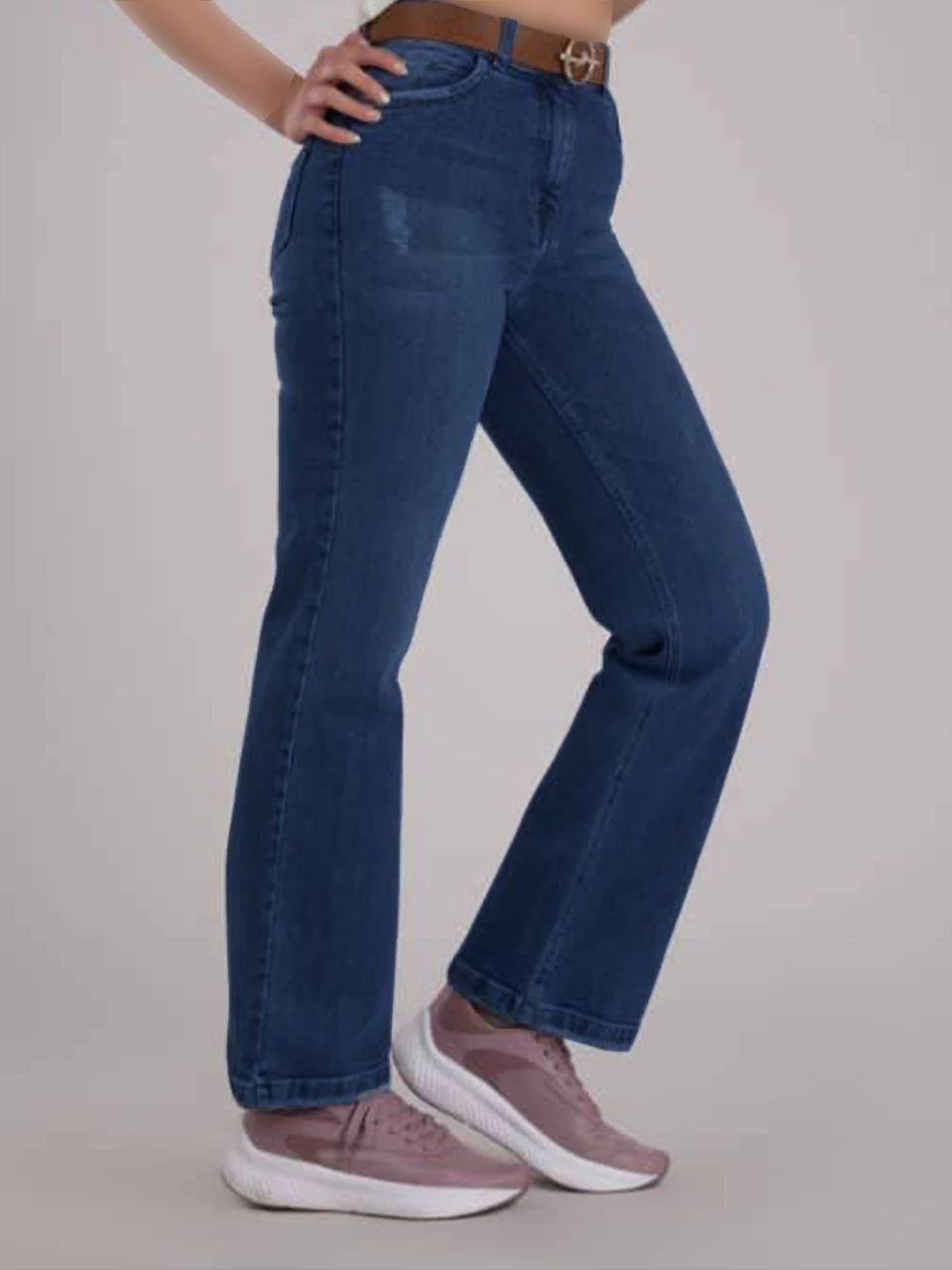 شلوار جین نیم بگ 416 ساده BY