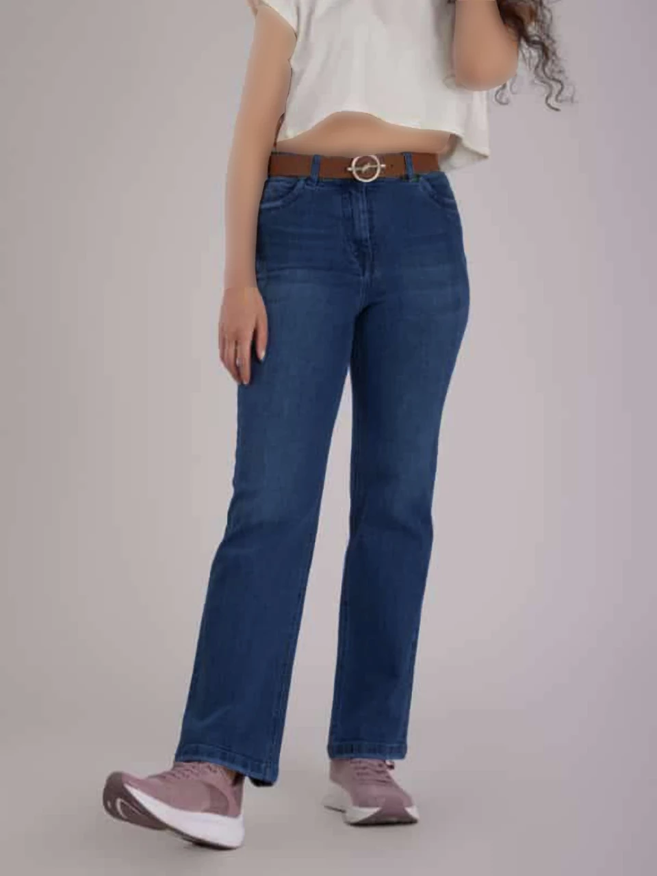 شلوار جین نیم بگ 416 ساده BY