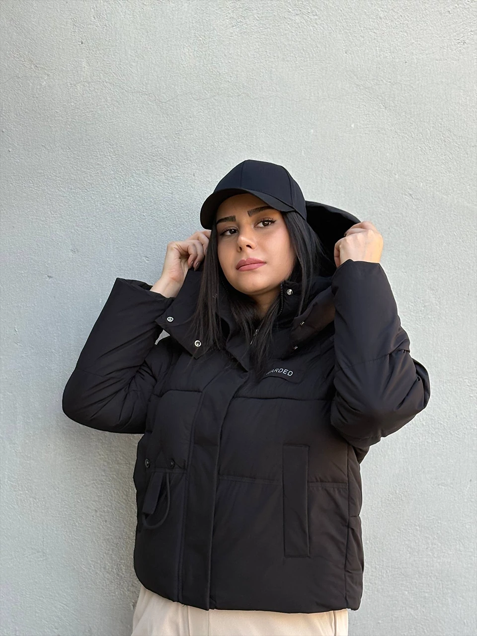 کاپشن میدی 8030 کلاهدار پایین گت RY