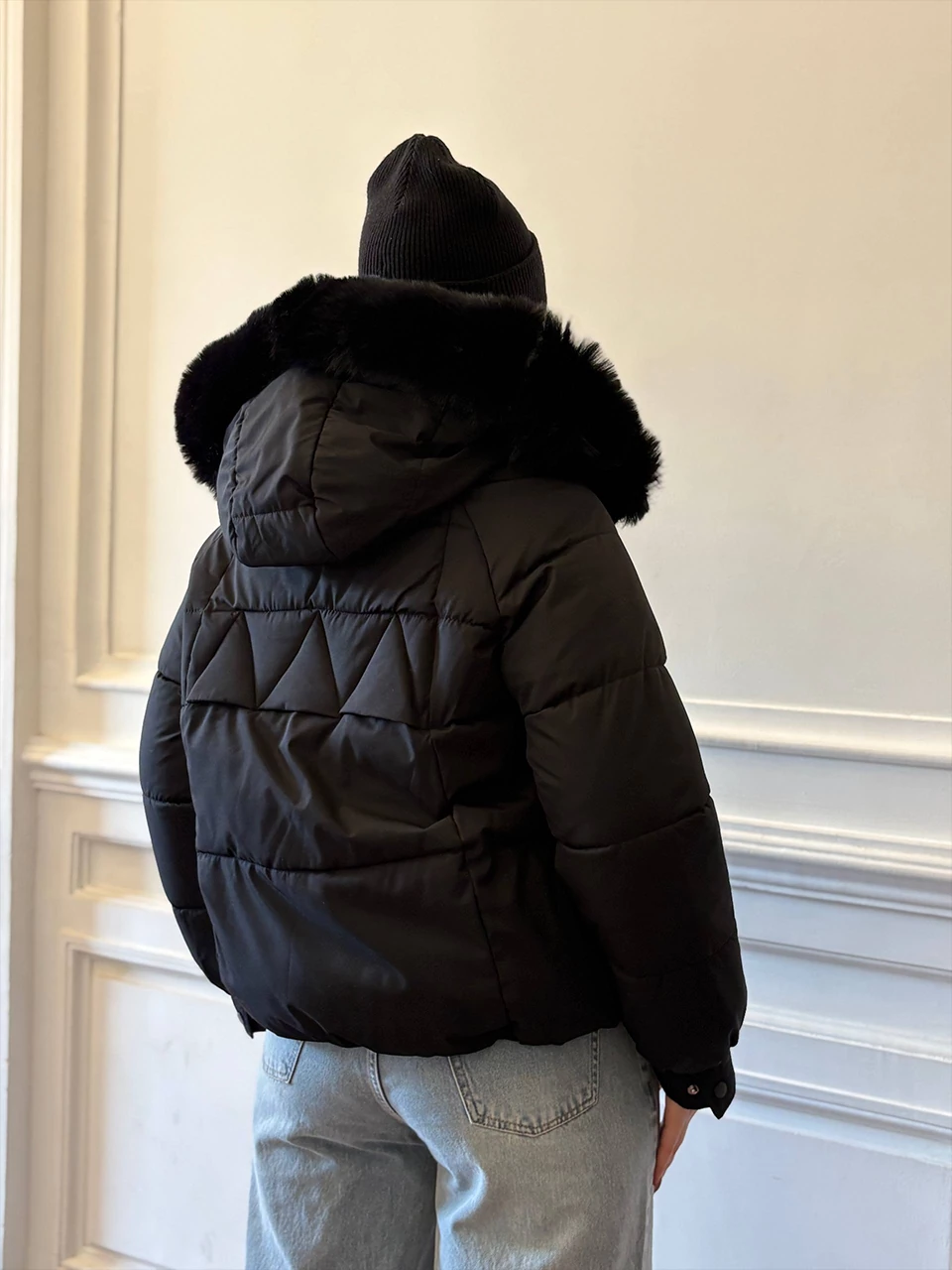 کاپشن میدی 8611 کلاه خزدار RY