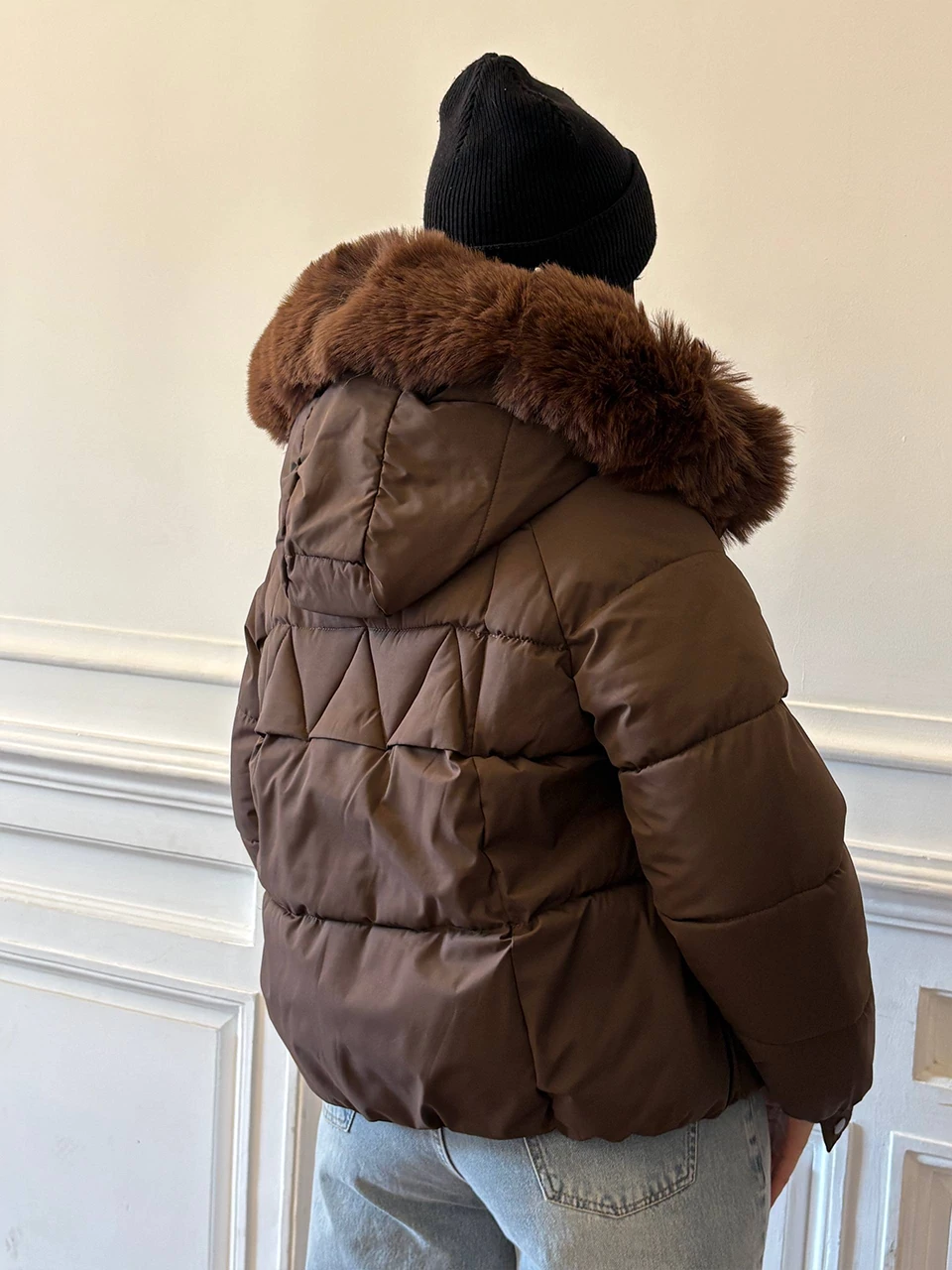 کاپشن میدی 8611 کلاه خزدار RY