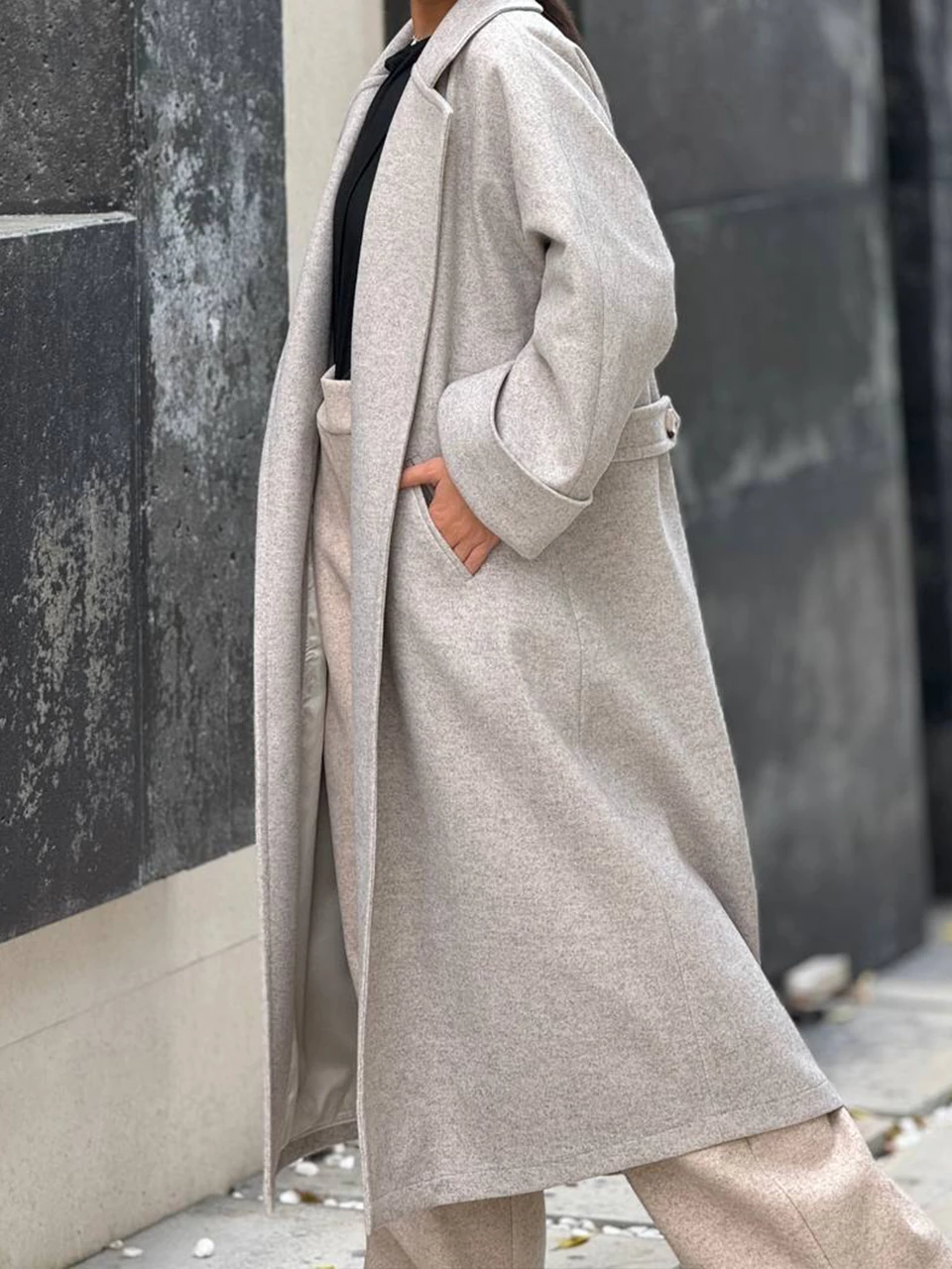 پالتو زنانه لانگ مدل فوتر پشت‌پاگن کرم کد 71232