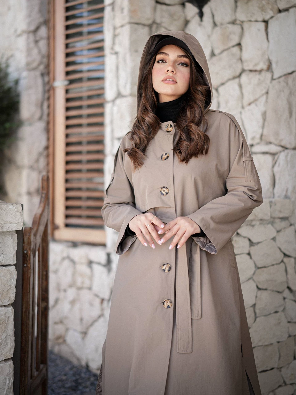 بارانی لانگ 71213 کلاهدار RY