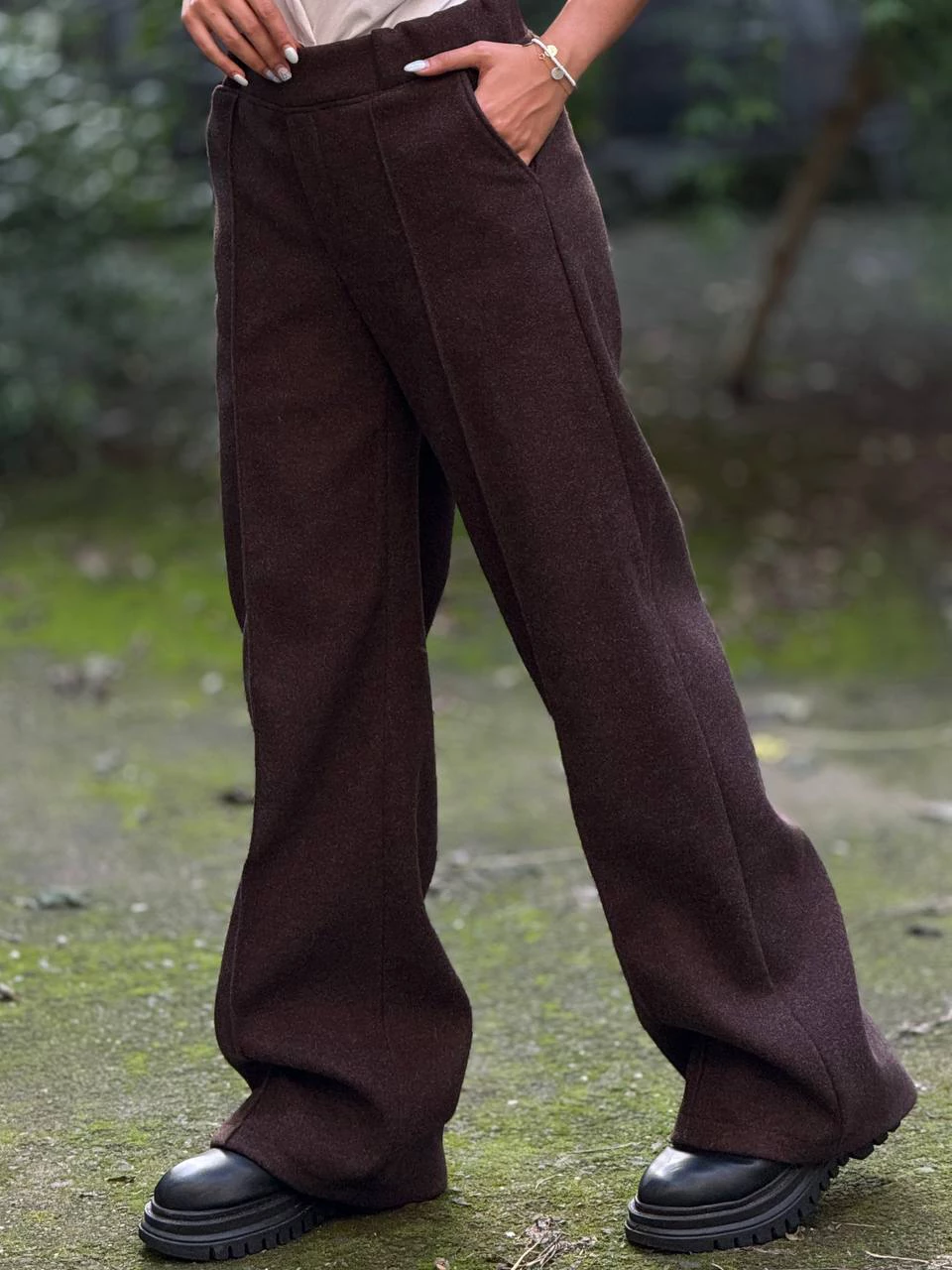 شلوار پارچه ای بگ 31088 فوتر جلو بخیه دار RY