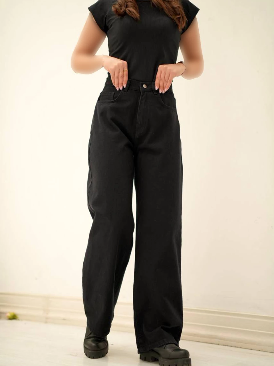 شلوار جین نیم بگ 10311 کمر کش RY