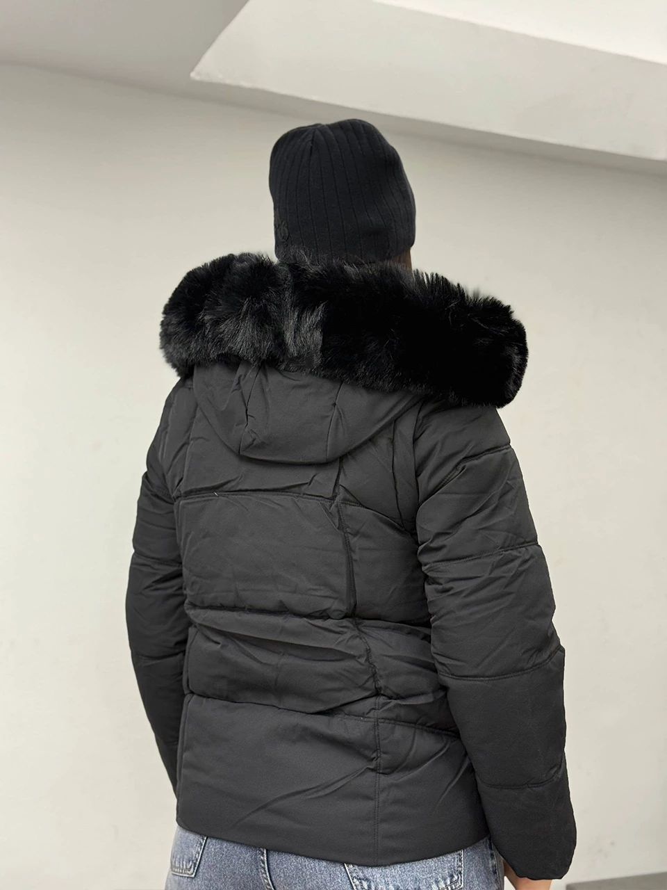 کاپشن میدی 826 آستین جدا شو کلاه خزدار RY