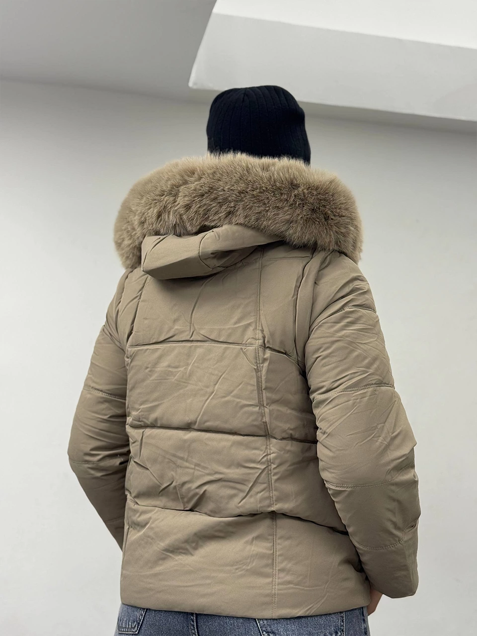 کاپشن میدی 826 آستین جدا شو کلاه خزدار RY