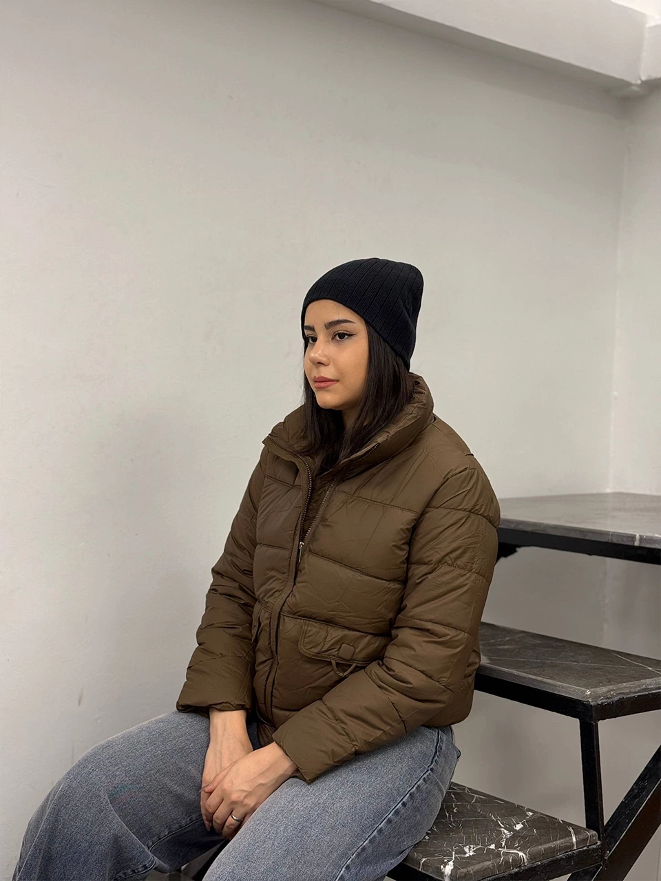 کاپشن میدی 2566 پایین دوخت دار RY