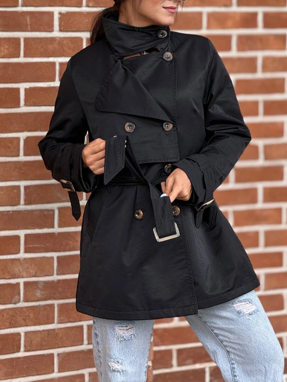 بارانی میدی 71206 کتان دو یقه RY