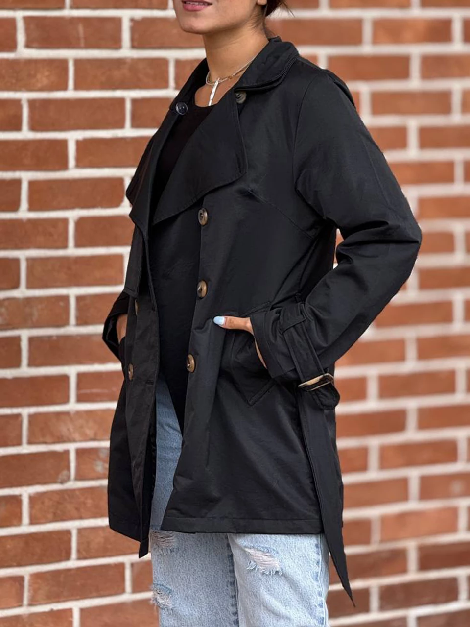 بارانی میدی 71206 کتان دو یقه RY