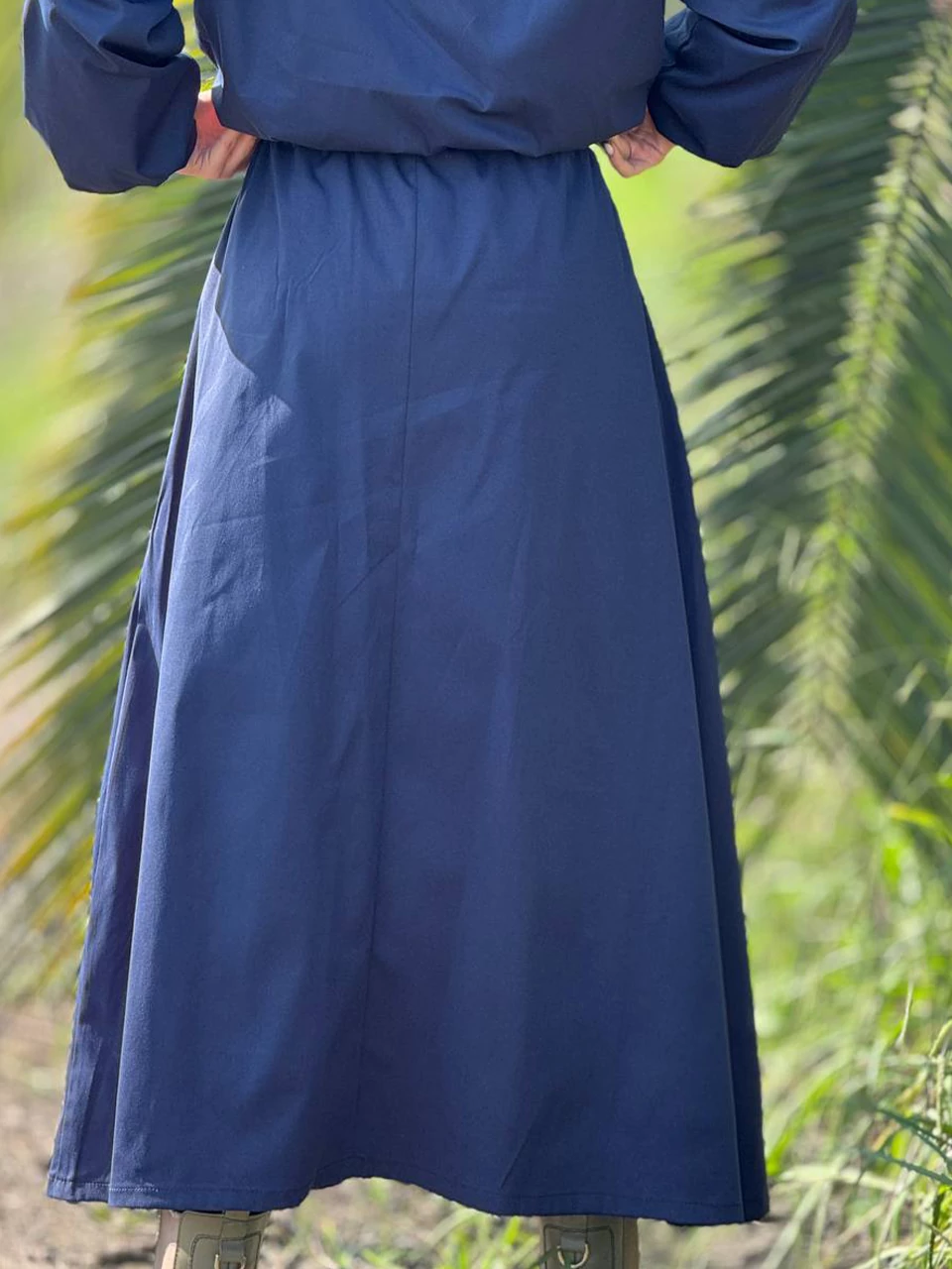 دامن پارچه ای لانگ 1306 پارکا بنددار RY