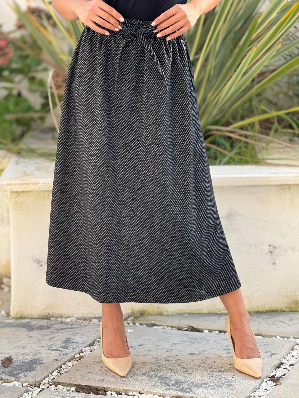 دامن پارچه ای لانگ 31095 کشمیر ژاکارد RY