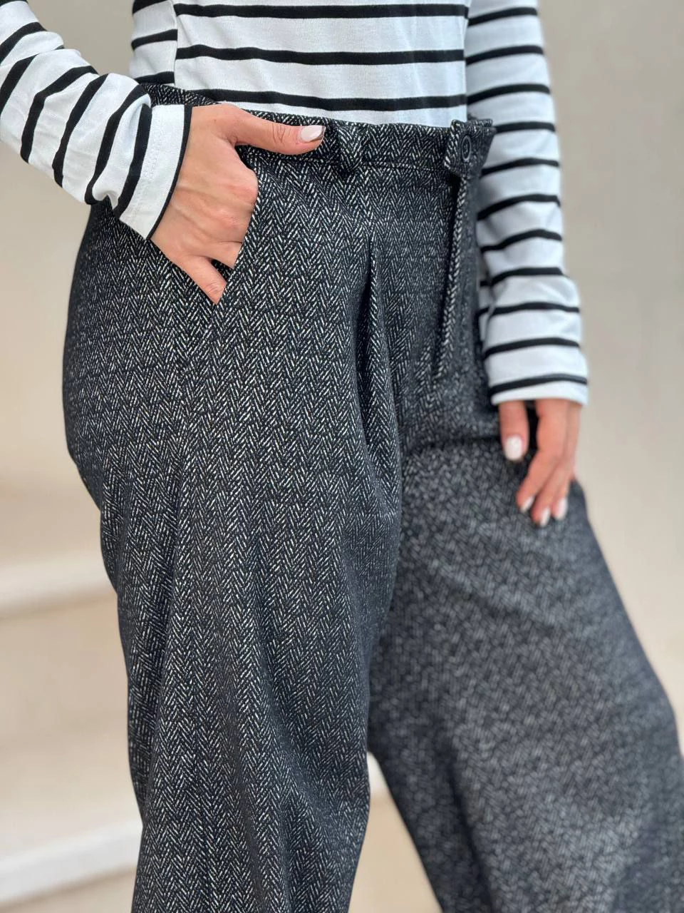 شلوار پارچه ای بگ 31091 کشمیر ژاکارد تک پیله RY