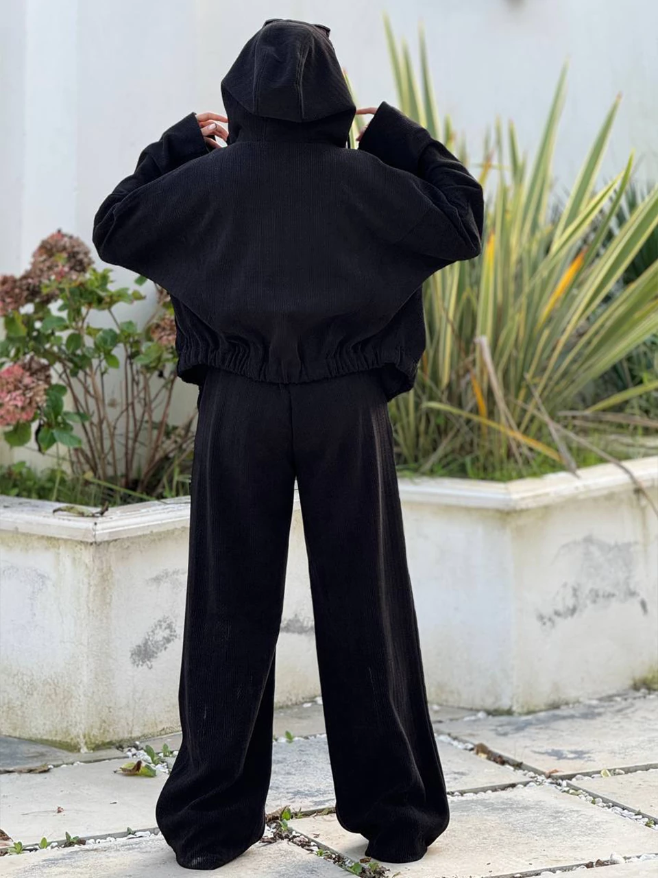 ست سوییشرت و شلوار 71242 مراکشی کلاهدار RY