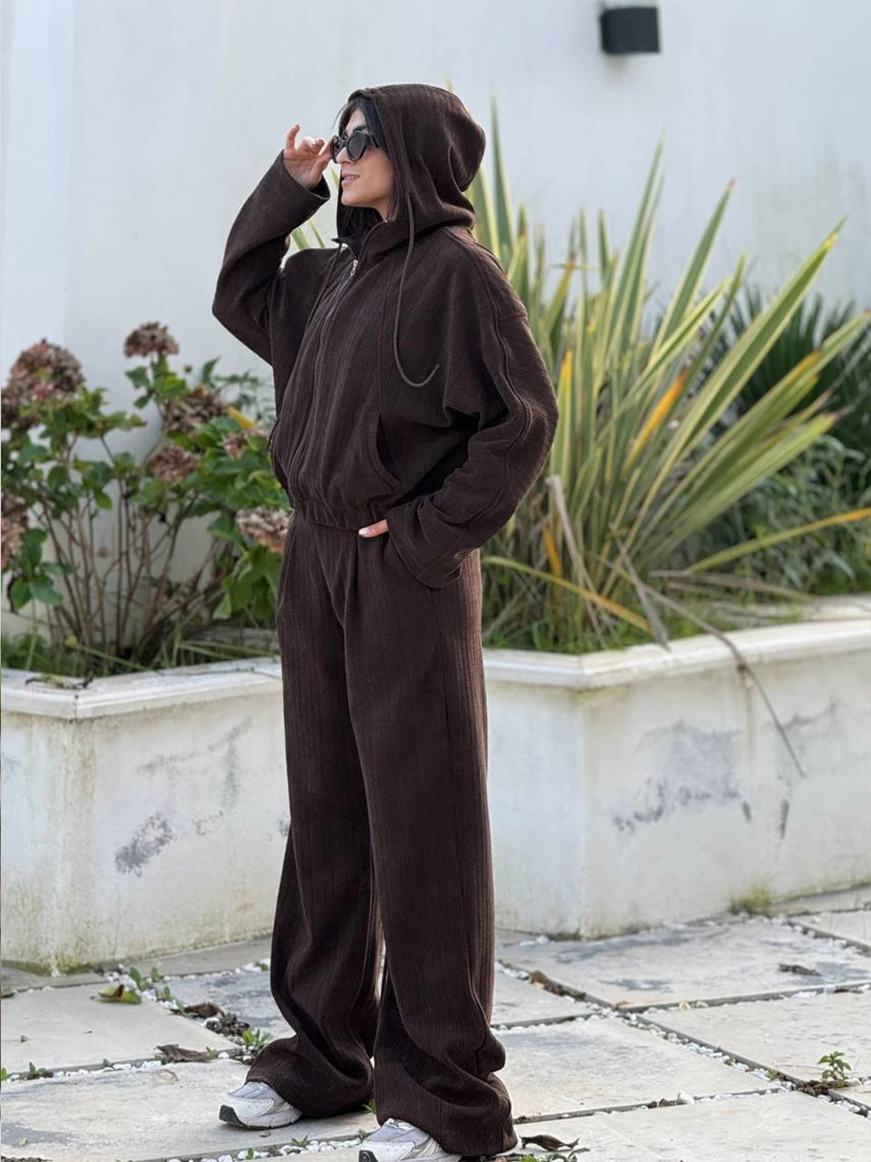 ست سوییشرت و شلوار 71242 مراکشی کلاهدار RY