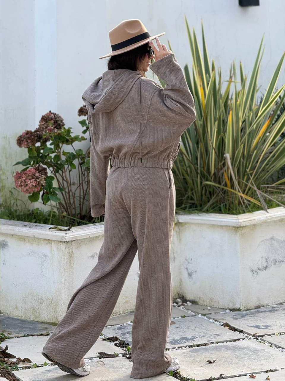 ست سوییشرت و شلوار 71242 مراکشی کلاهدار RY