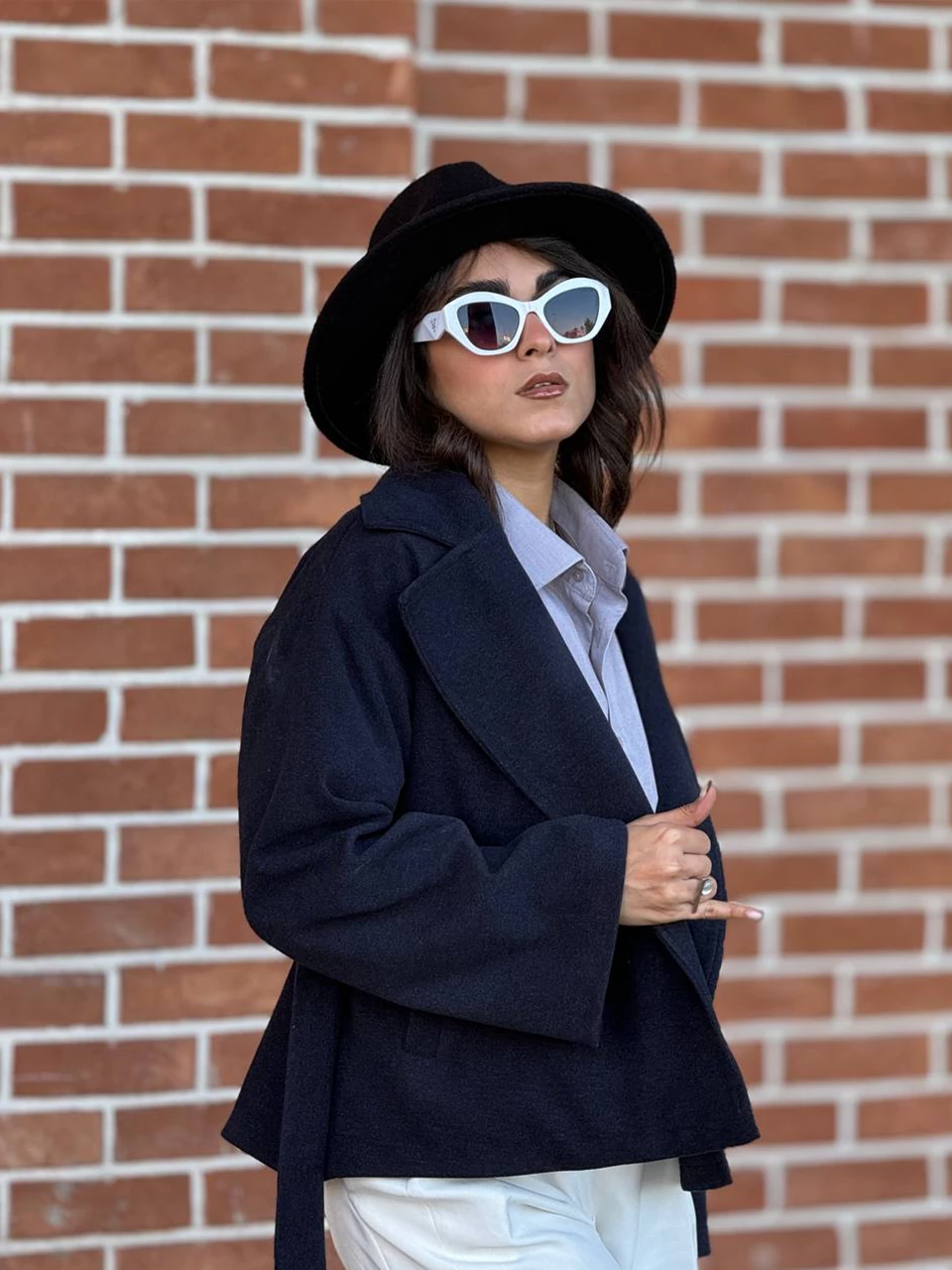 پالتو میدی کتی 71246 فوتر یقه انگلیسی پهن RY