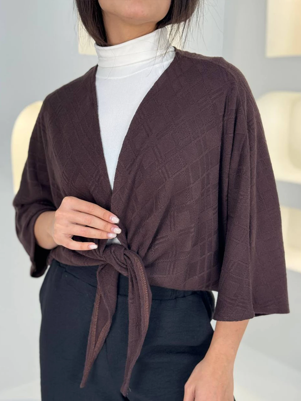 بافت شنل 21122 گره ای آستین بلند RY