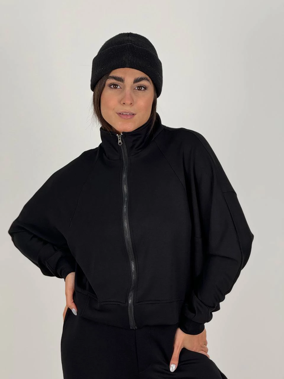 ست سوییشرت و شلوار بگ 71256 ایشو یقه ایستاده RY