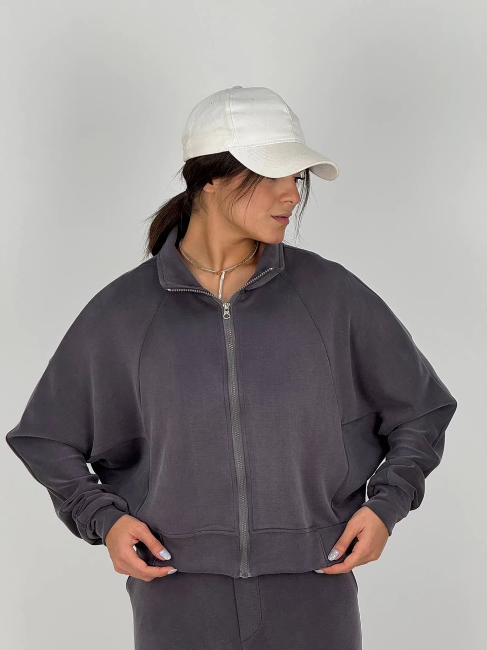 ست سوییشرت و شلوار بگ 71256 ایشو یقه ایستاده RY