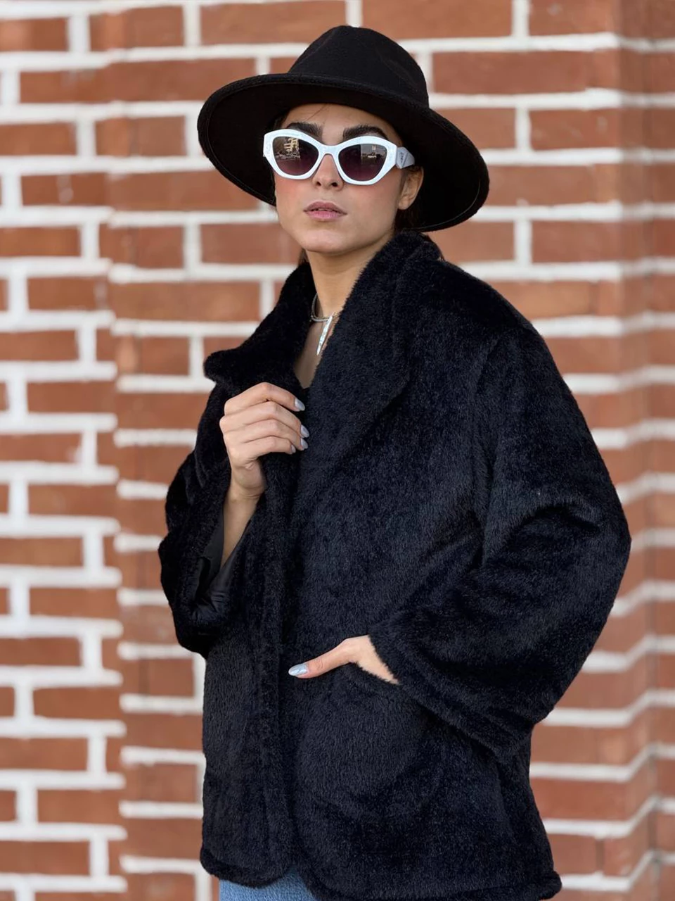 پالتو میدی کتی 71250 یقه آمریکایی دو جیب ربیت RY