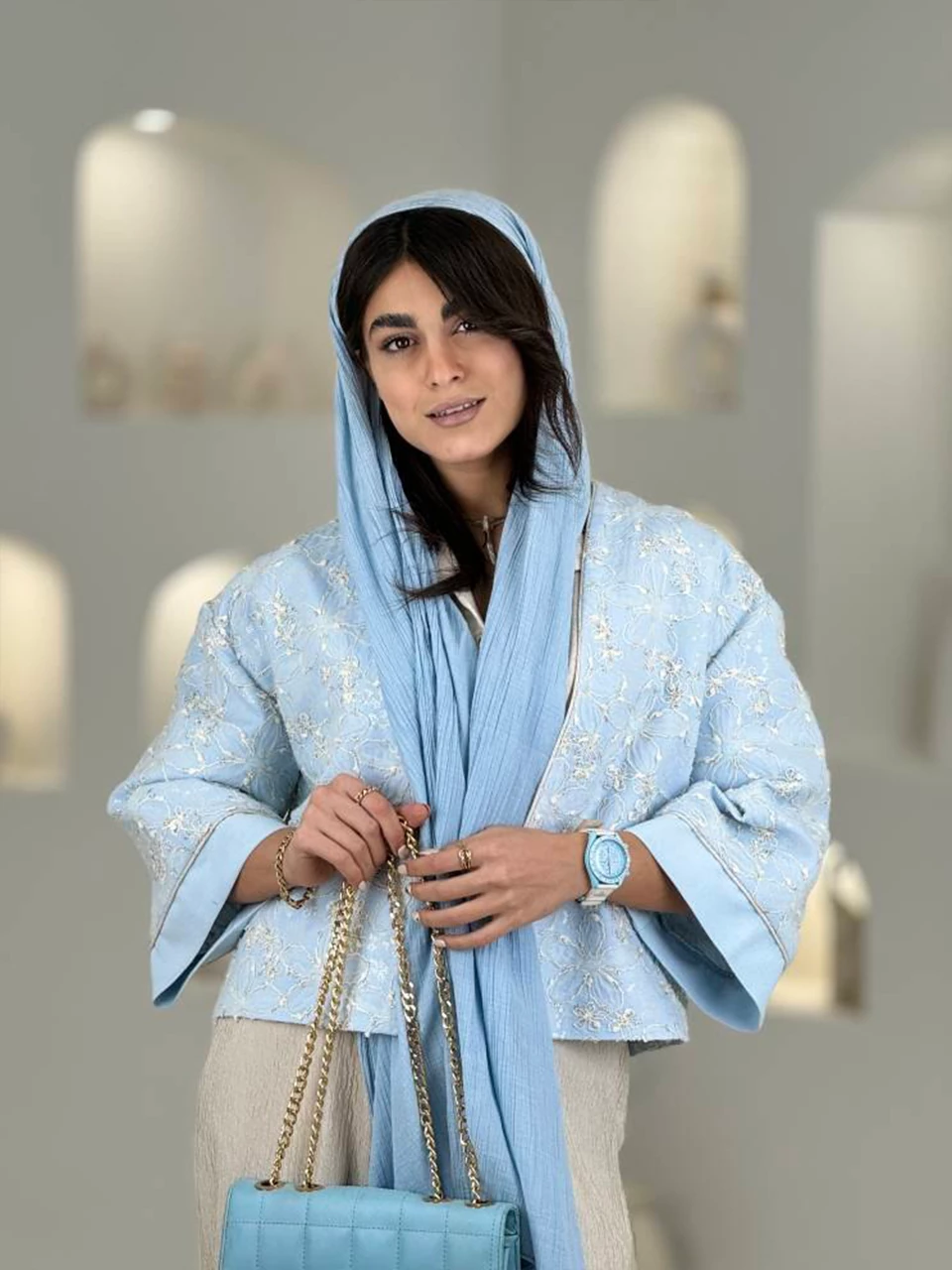 کت مینی 61504 لینن شنل گلدوزی RY