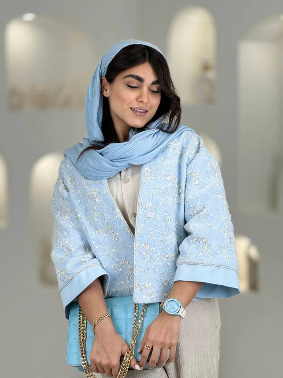 کت مینی 61504 لینن شنل گلدوزی RY