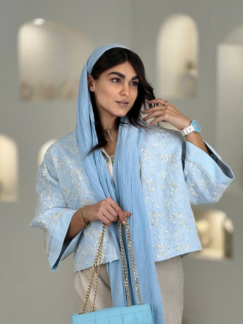 کت مینی 61504 لینن شنل گلدوزی RY
