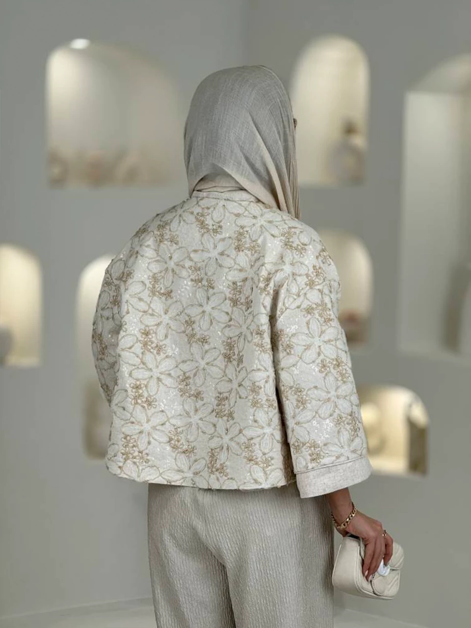 کت مینی 61504 لینن شنل گلدوزی RY