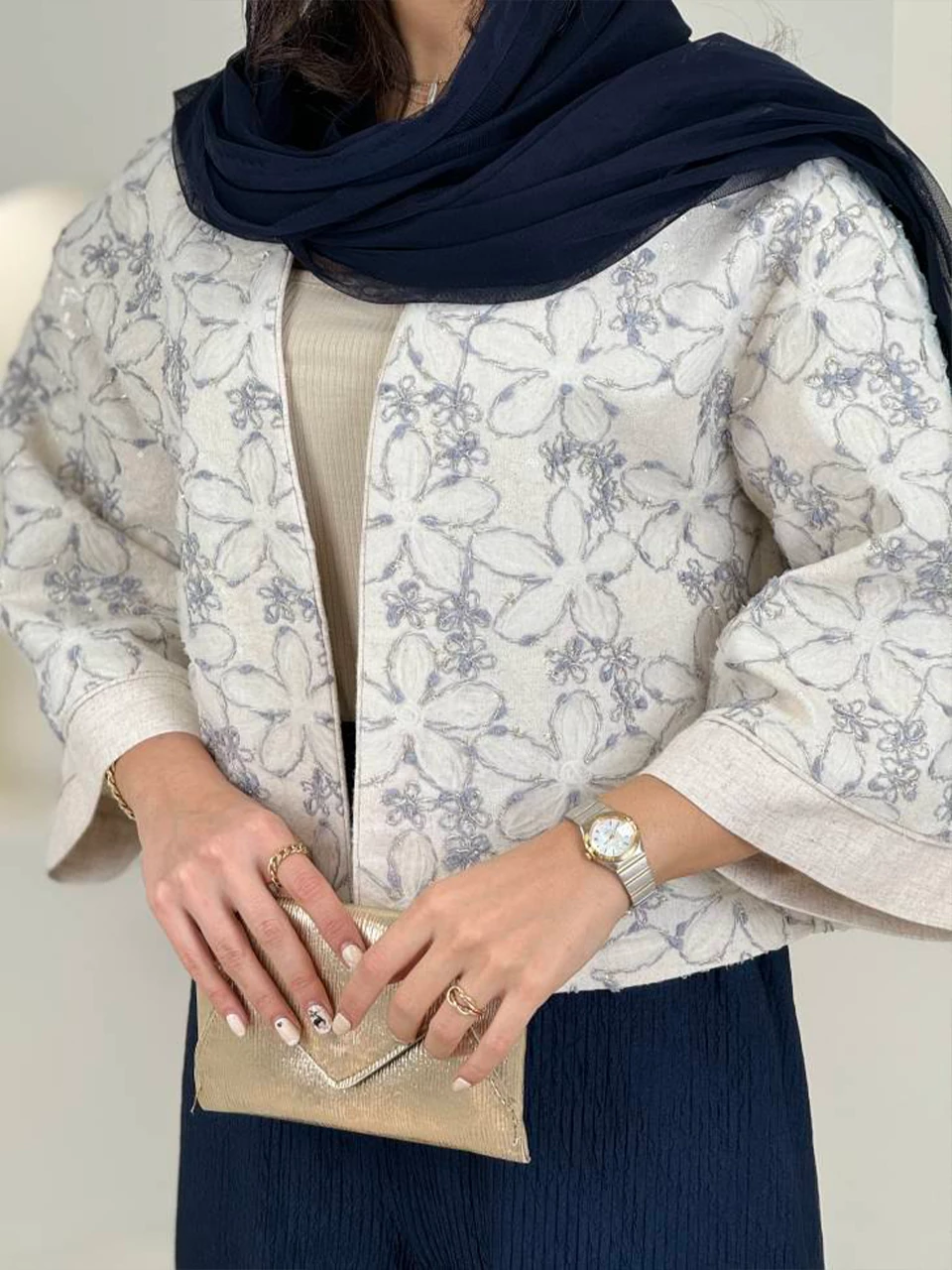 کت مینی 61504 لینن شنل گلدوزی RY