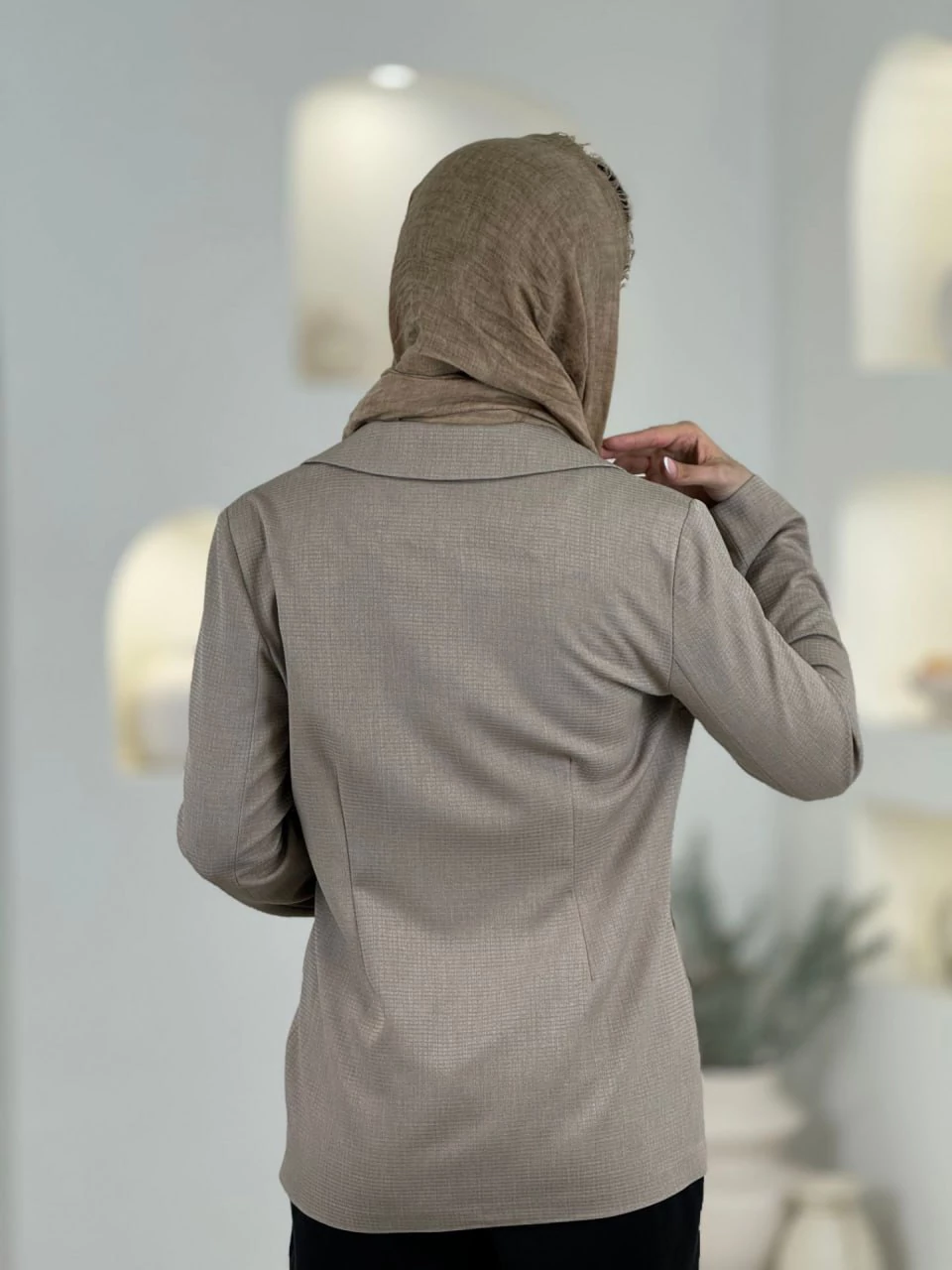 کت میدی 61531 آستین راه راه بیسکوئیتی RY