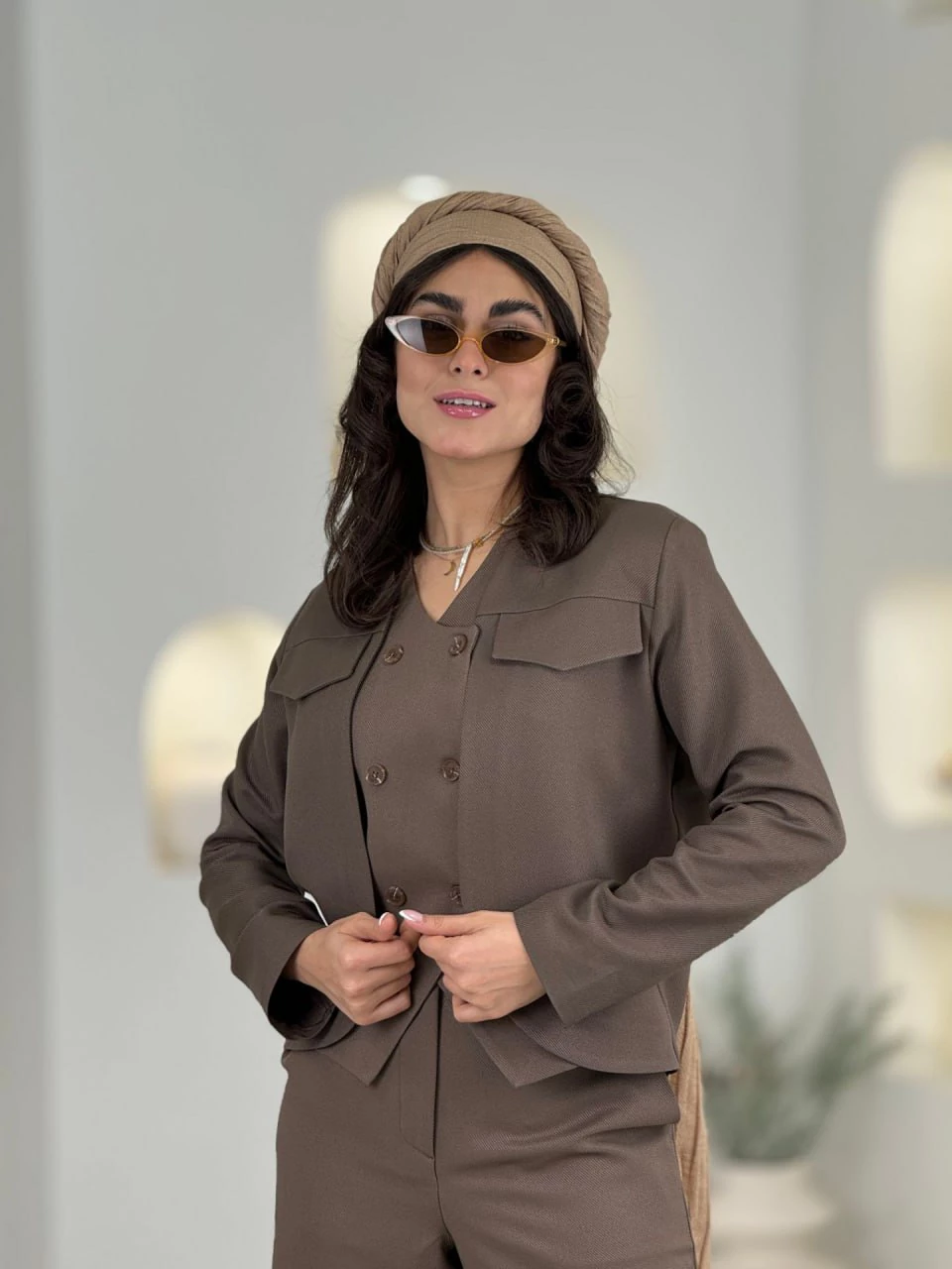 ست سه تکه کت و جلیقه و شلوار بگ 61513 جیب نما RY