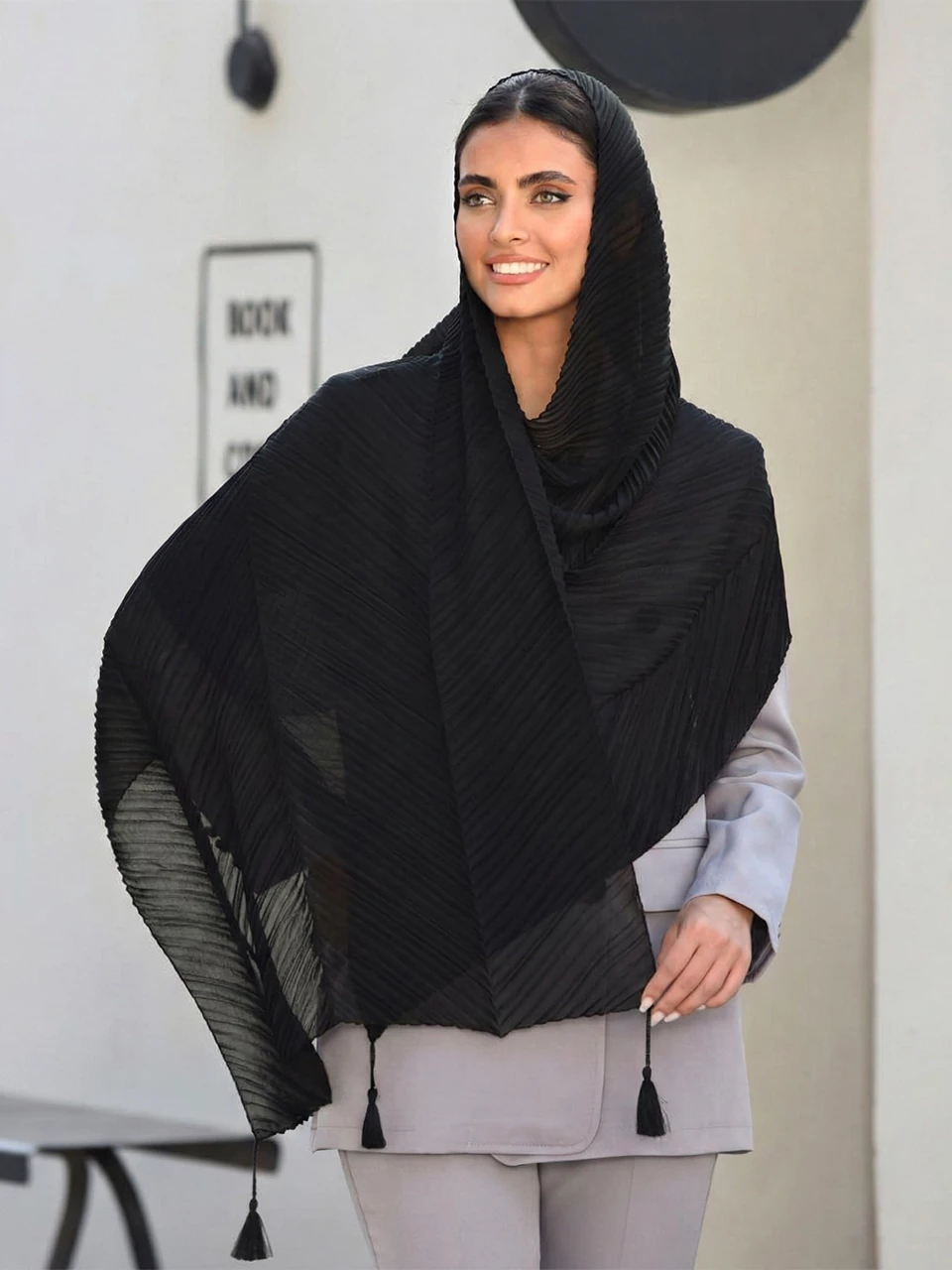 شال پلیسه ساده