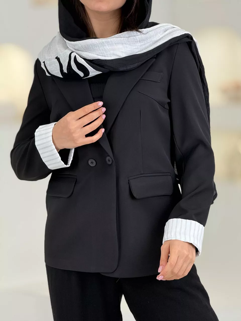 کت میدی 61574 یقه بلیزر مچ آستردار RY