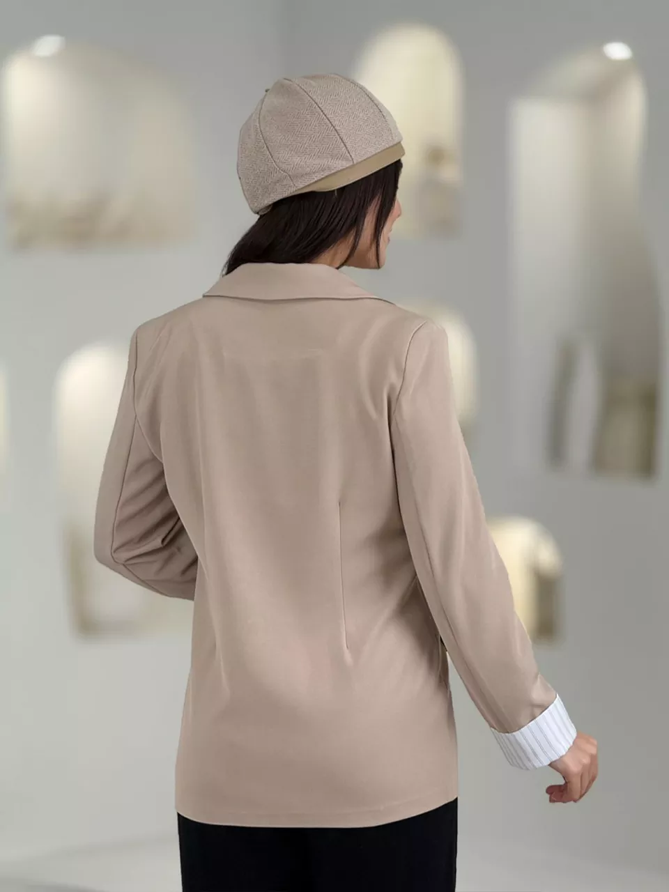 کت میدی 61574 یقه بلیزر مچ آستردار RY