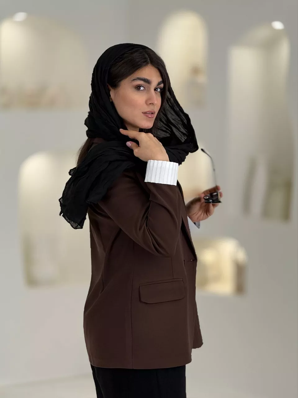 کت میدی 61574 یقه بلیزر مچ آستردار RY