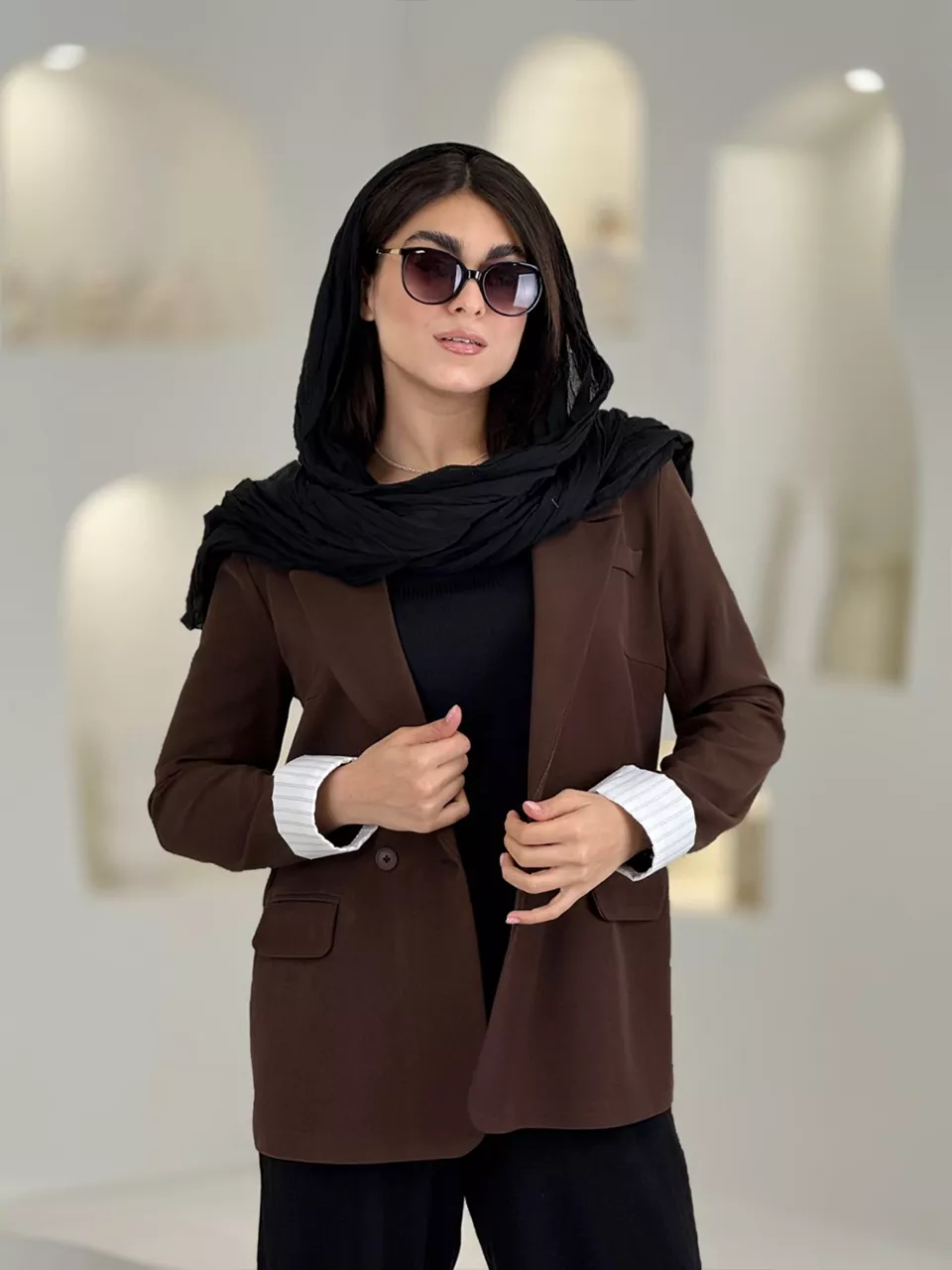 کت میدی 61574 یقه بلیزر مچ آستردار RY