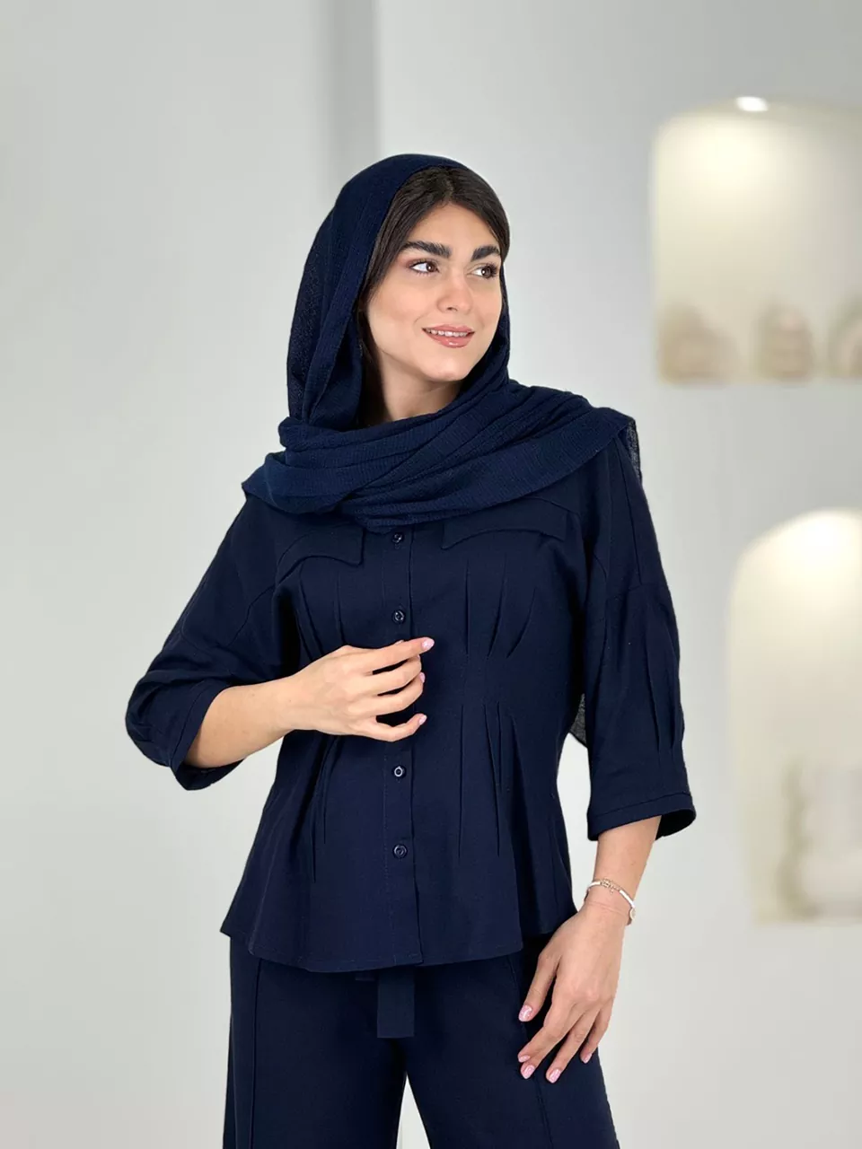ست شومیز و شلوار بگ 61550 لبنن پیله دار RY