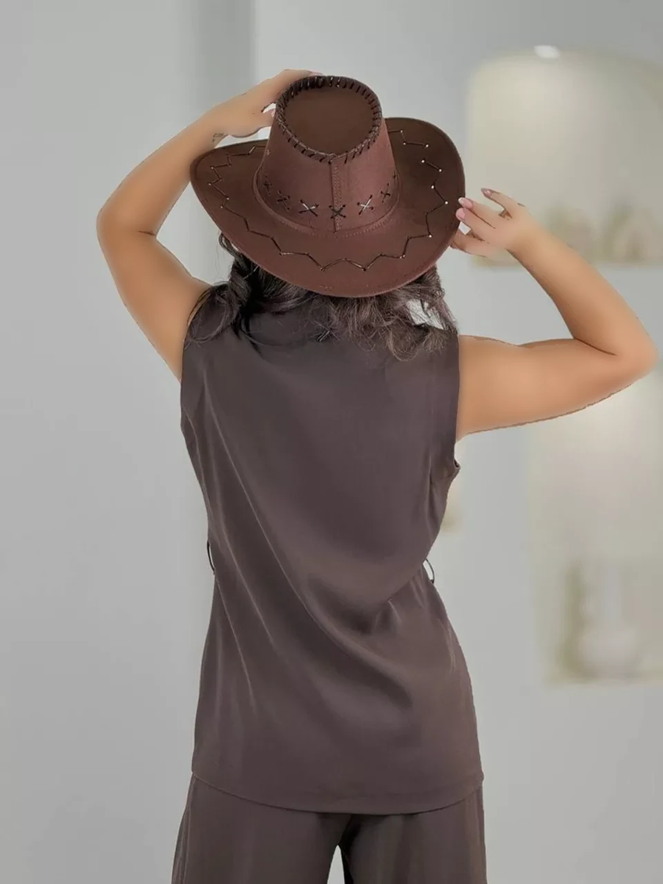 ست وست و شلوار بگ 61551 مورگان یقه کج RY