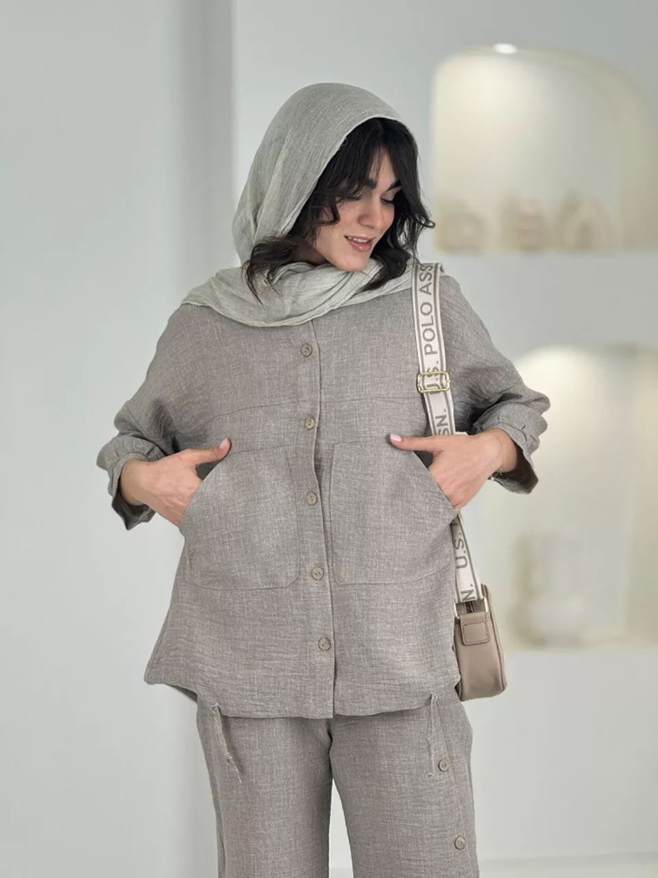 ست مانتو و شلوار 61537 گت دار RY